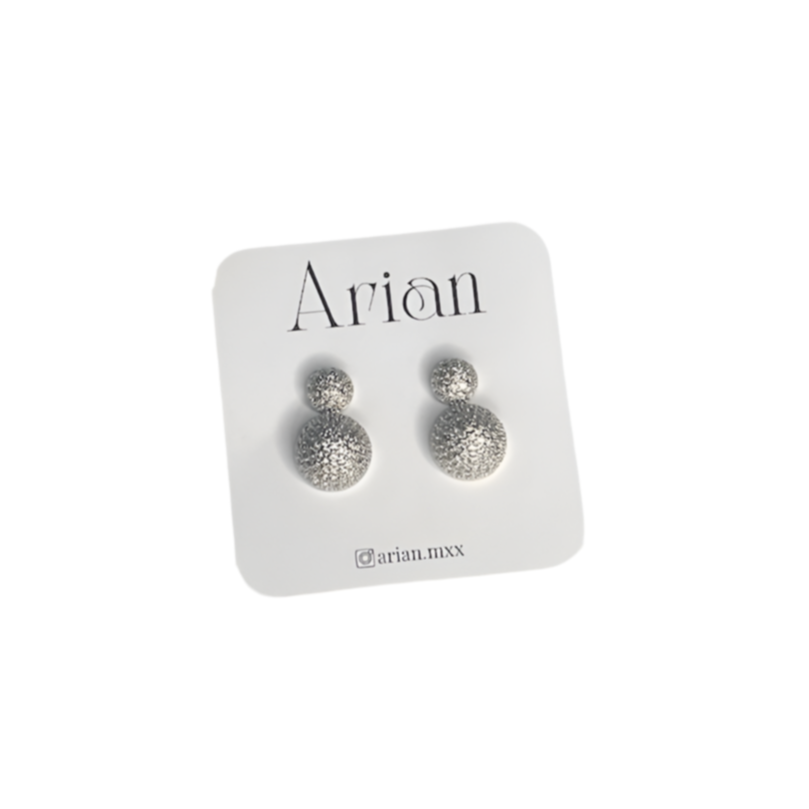 Aretes Doble Esfera Con Brillos