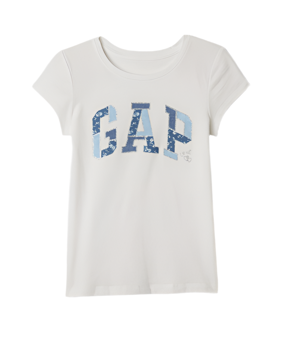 Playera Manga Corta Letras Azules