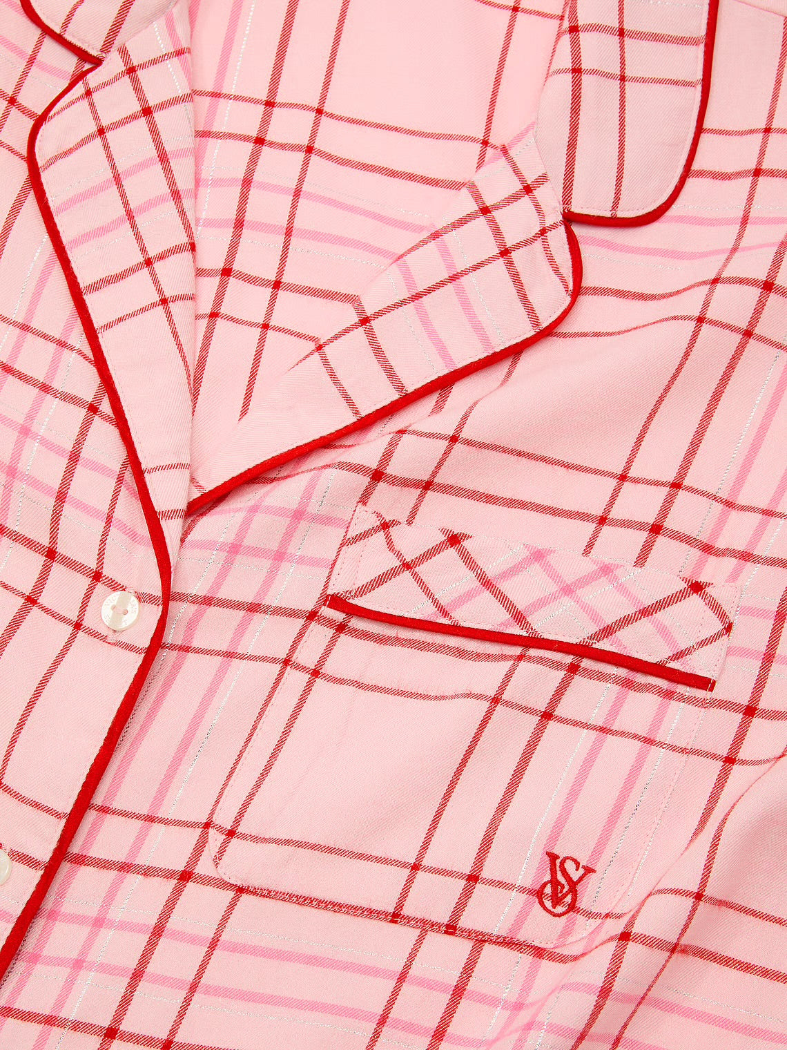 Conjunto Pijama Franela - Cuadros Rosa/rojo