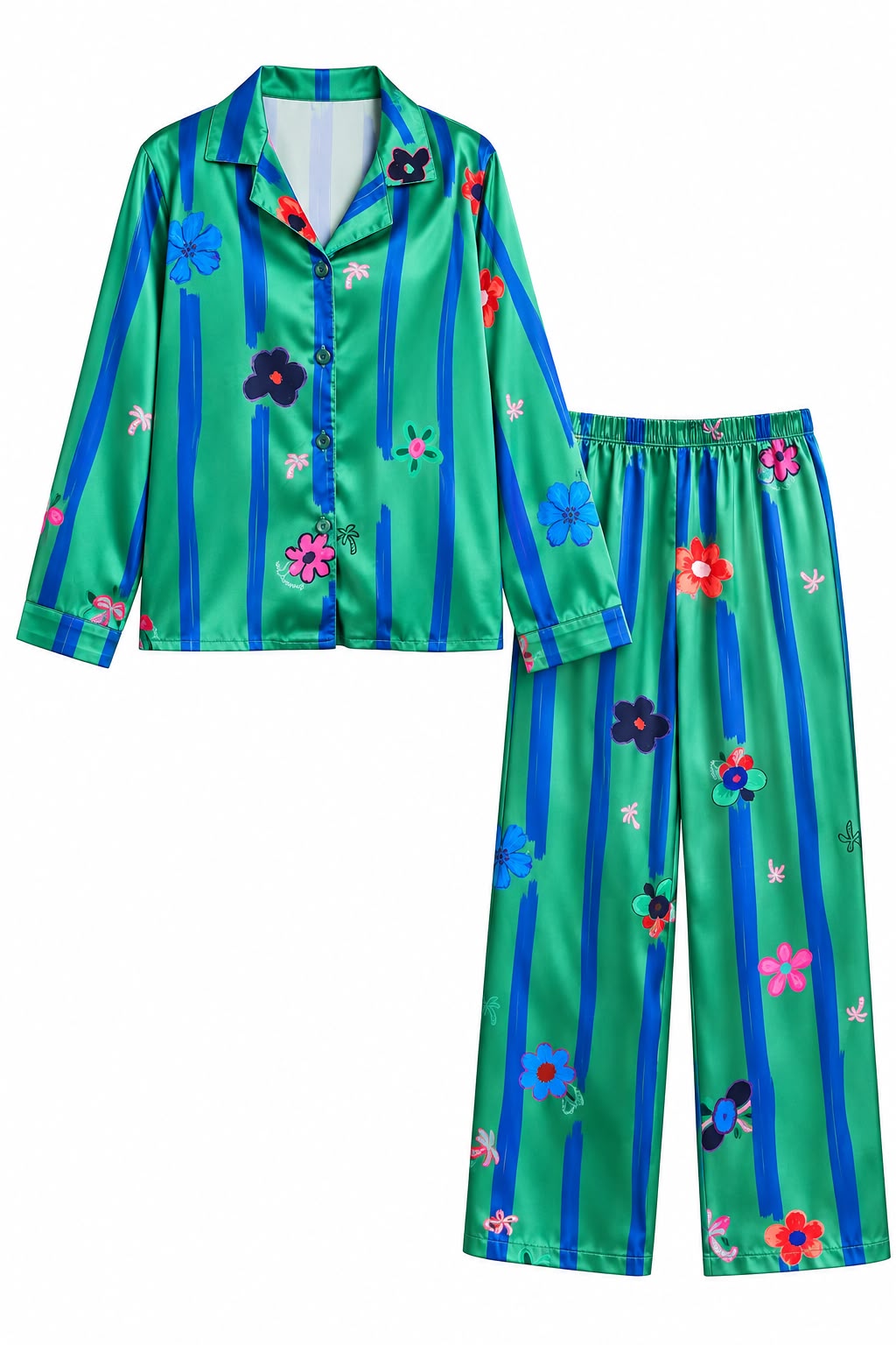 Pijama Floral Brush Satinada