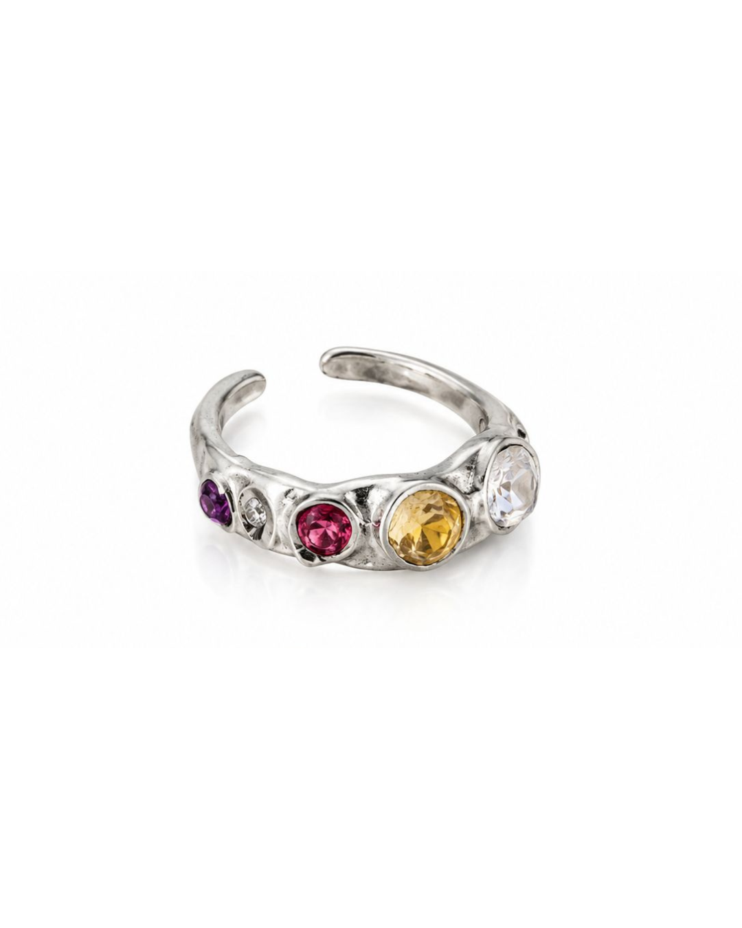 Anillo De Piedras De Colores