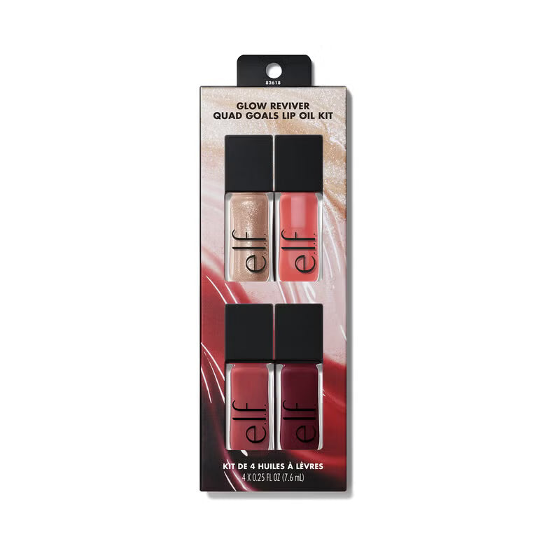 Glow Reviver Quad Goals Lip Oil Kit (Set De Aceites Labiales Con Color)