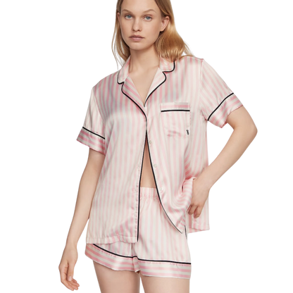 Conjunto de Pijama Satin Lineas Rosa