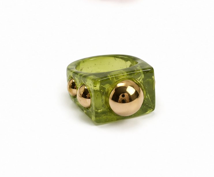 Anillo Chunkie Resina  con Destellos