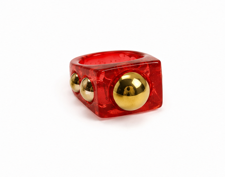 Anillo Chunkie Resina  con Destellos