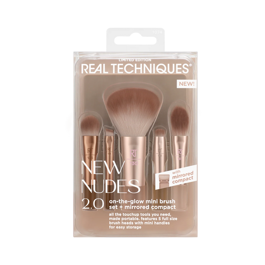 New Nudes 2.0 On-The-Glow Mini Brush Set + Mirrored Compact (Set De Brochas Para Maquillaje))