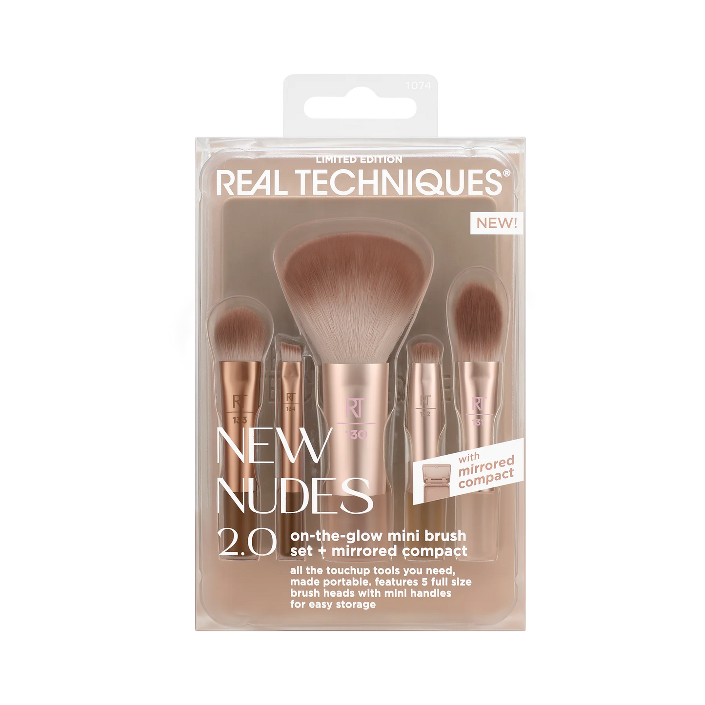 New Nudes 2.0 On-The-Glow Mini Brush Set + Mirrored Compact (Set De Brochas)