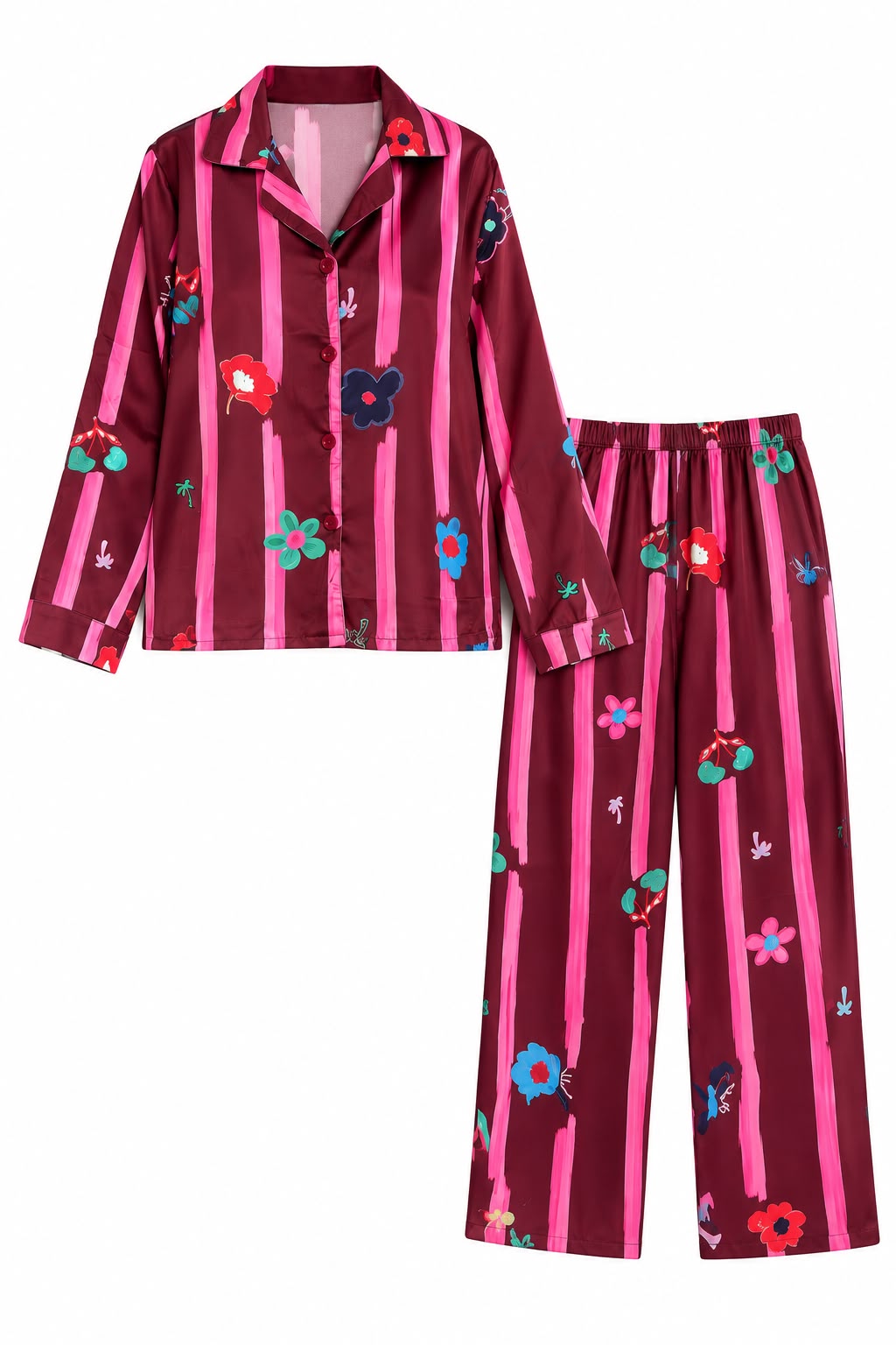 Pijama Floral Brush Satinada