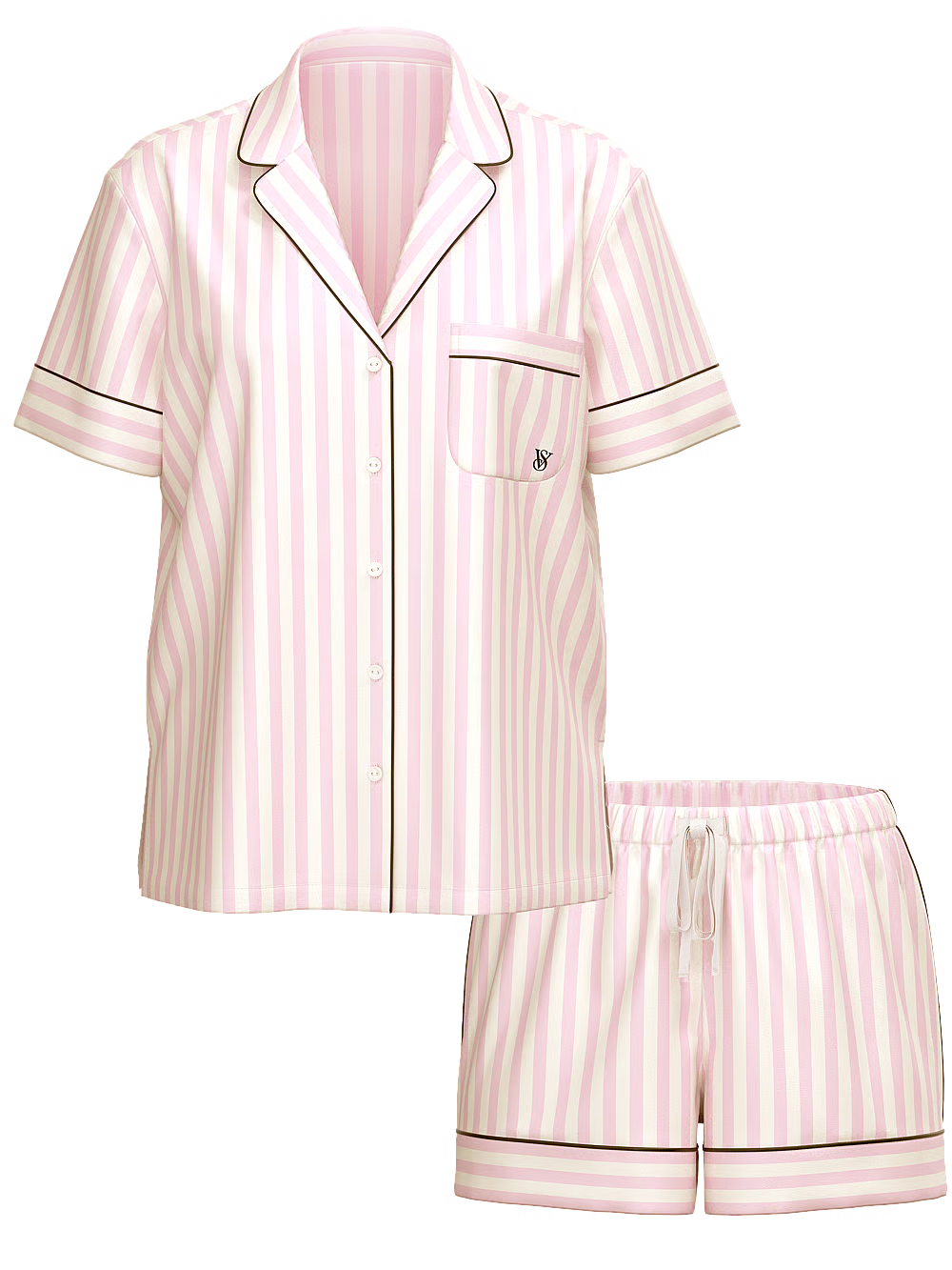 Conjunto de Pijama Satin Lineas Rosa