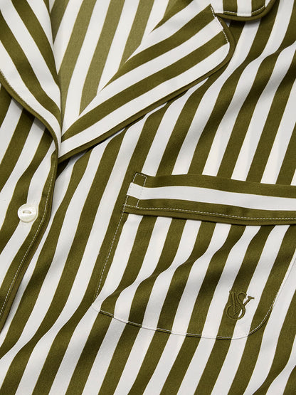 Conjunto de Pijama Satin Lineas Verde