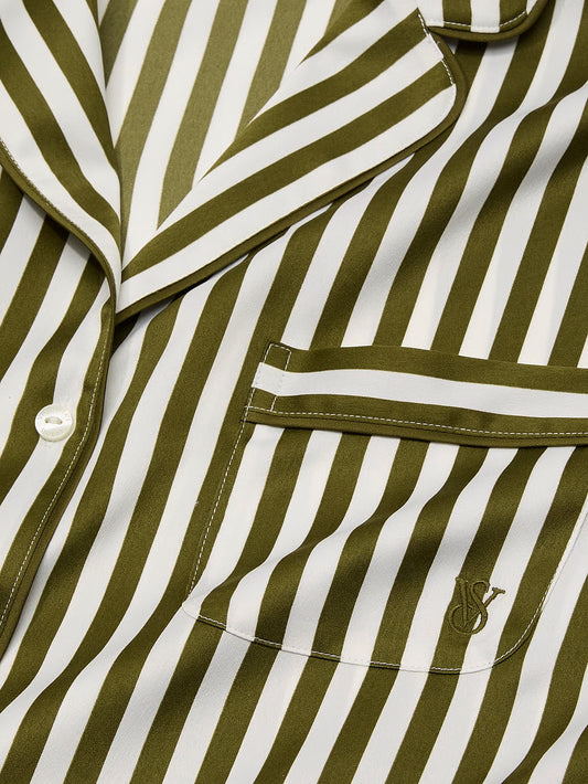 Conjunto de Pijama Satin Lineas Verde